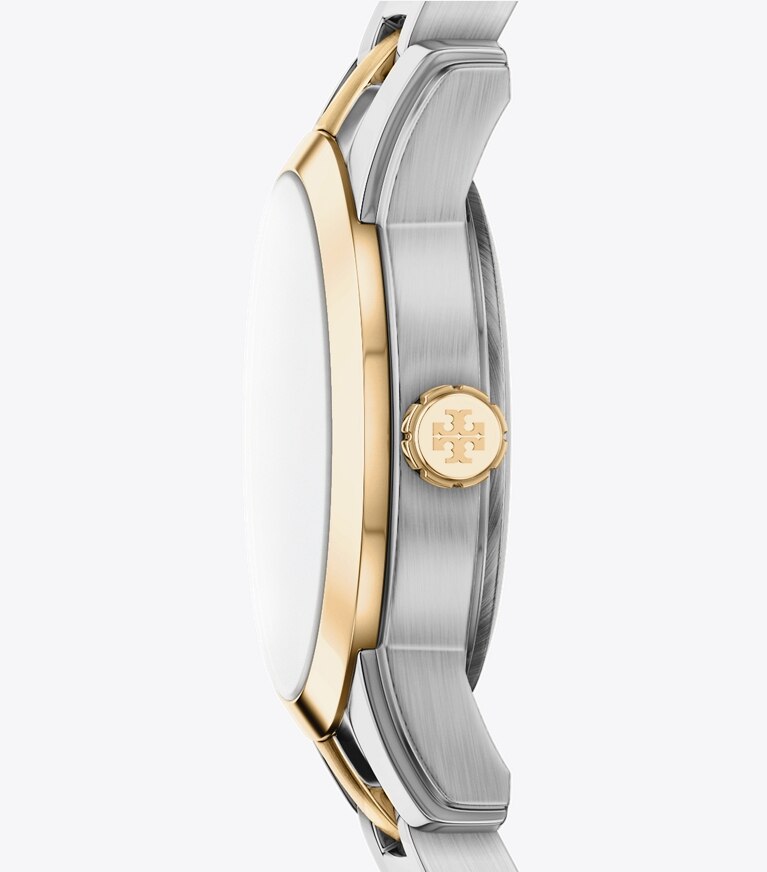 Tory Burch diseñador relojes con correa Reloj mini Miller en MOP/TWO-TONE lateral