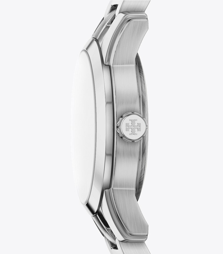 Tory Burch diseñador relojes con correa Reloj mini Miller en LILAC/SILVER lateral