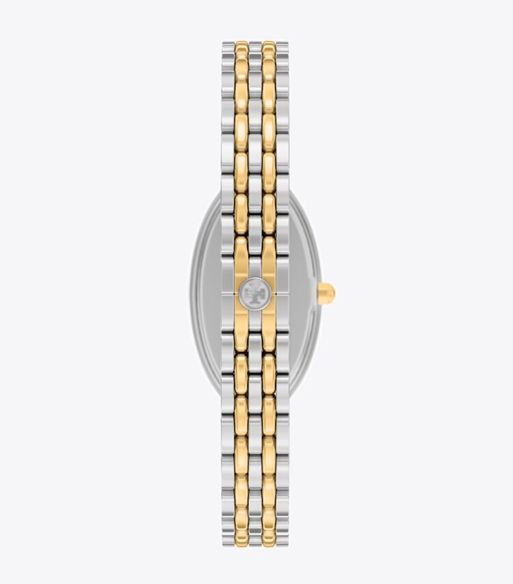 Tory Burch diseñador relojes con correa Reloj ovalado alargado en MOP/TWO-TONE parte trasera