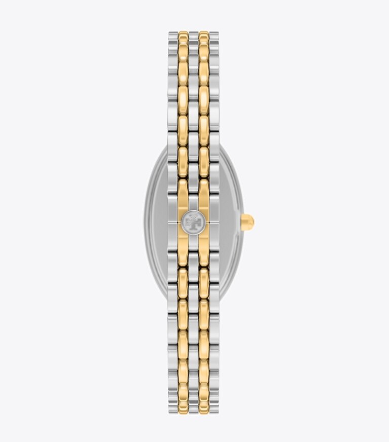 Tory Burch diseñador relojes con correa Reloj ovalado alargado en MOP/TWO-TONE parte trasera