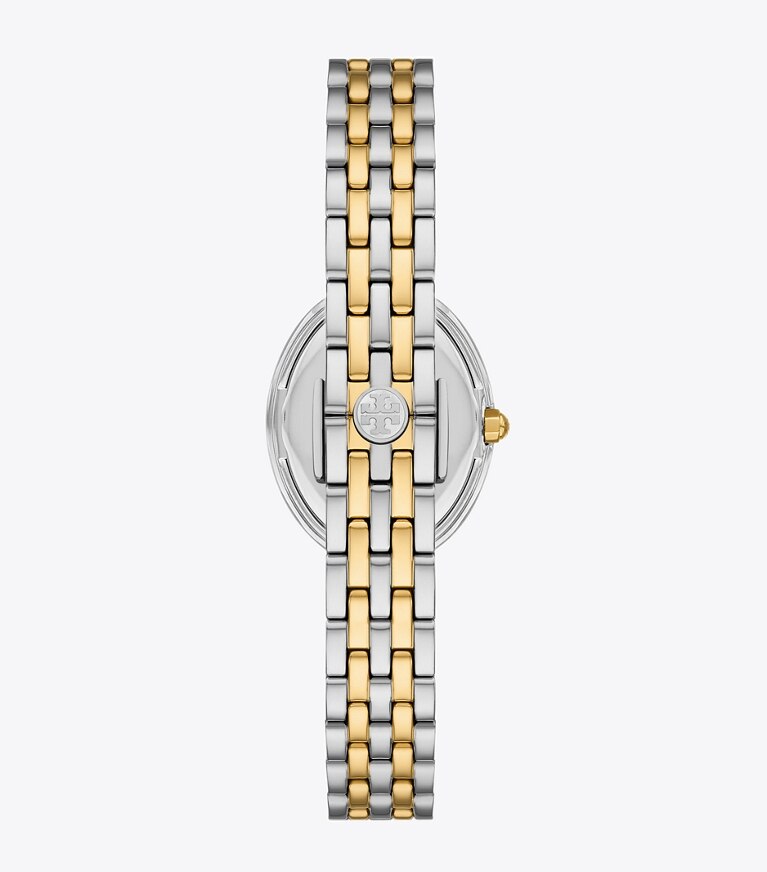 Tory Burch diseñador relojes con correa Reloj ovalado en TWO-TONE volver