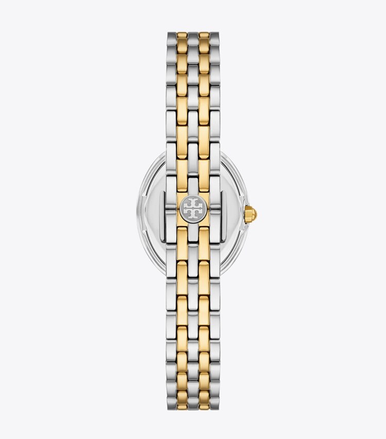 Tory Burch diseñador relojes con correa Reloj ovalado en LIGHT PINK TINTED MOP/TWO-TONE volver