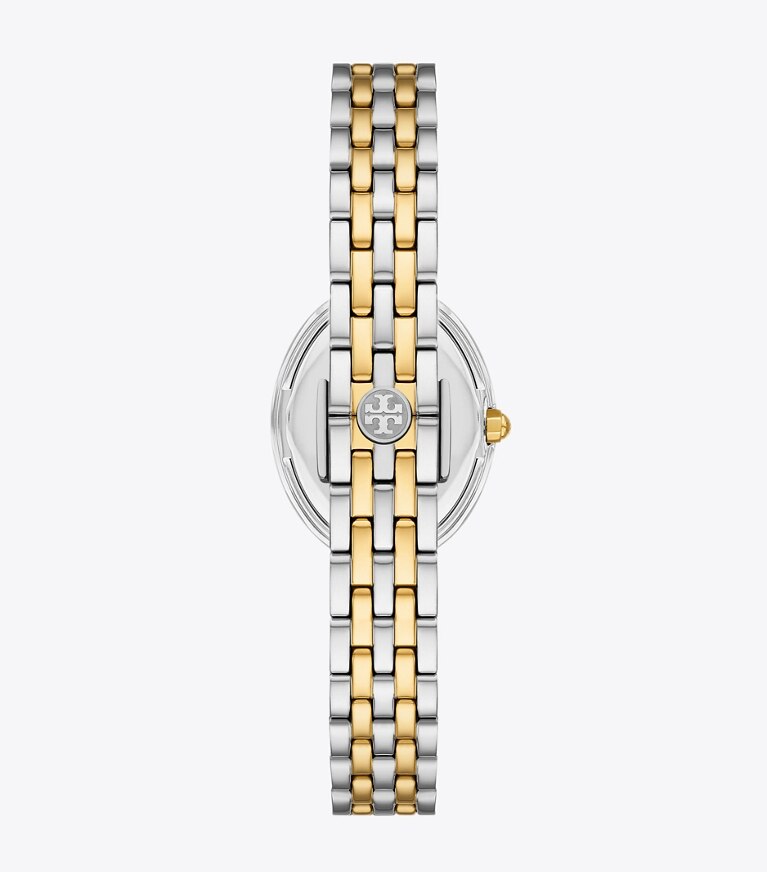 Tory Burch diseñador relojes con correa Reloj ovalado en LIGHT PINK TINTED MOP/TWO-TONE volver