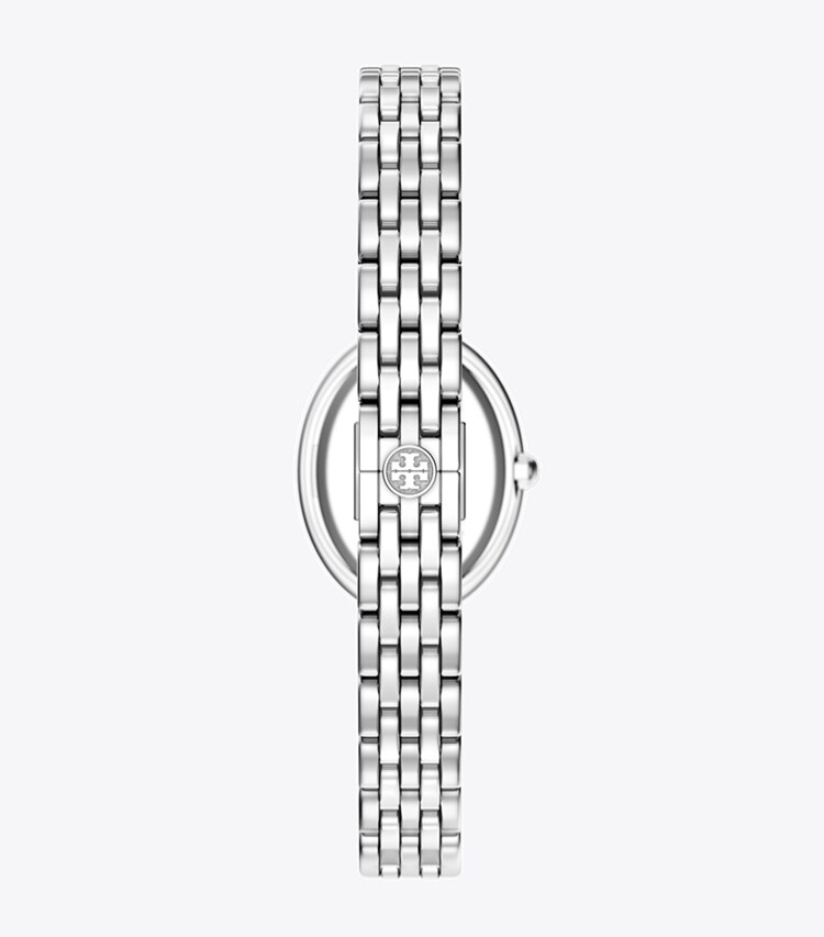 Tory Burch diseñador relojes con correa Reloj ovalado en MINT GREEN MOP/SILVER volver