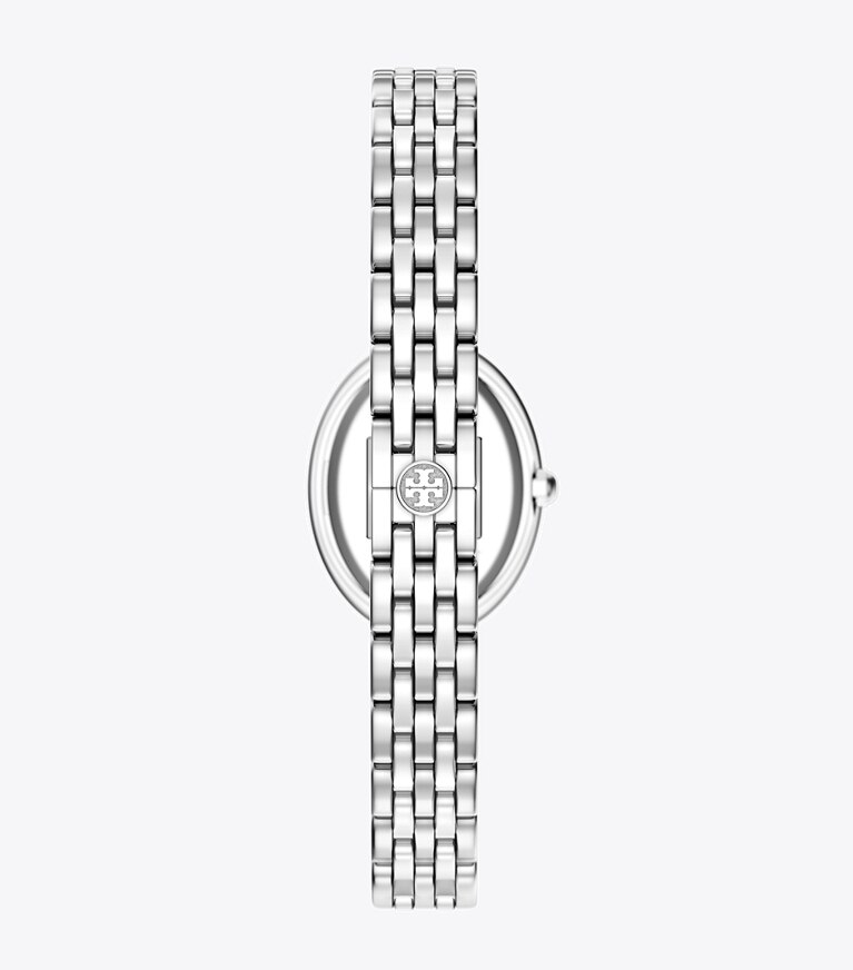 Tory Burch diseñador relojes con correa Reloj ovalado en MINT GREEN MOP/SILVER volver