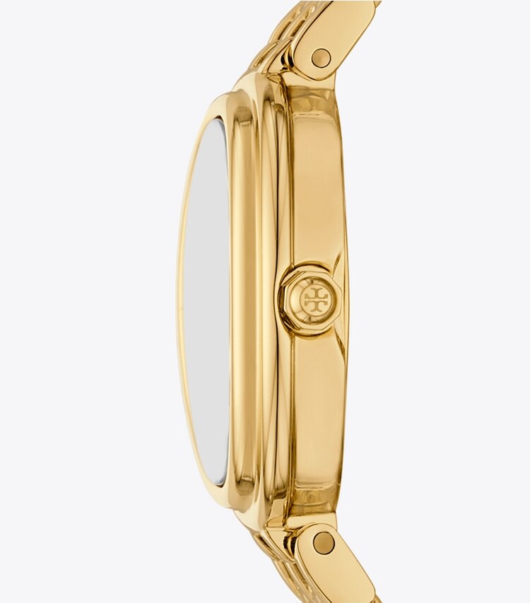 Tory Burch diseñador relojes con correa Reloj ovalado en GOLD lateral