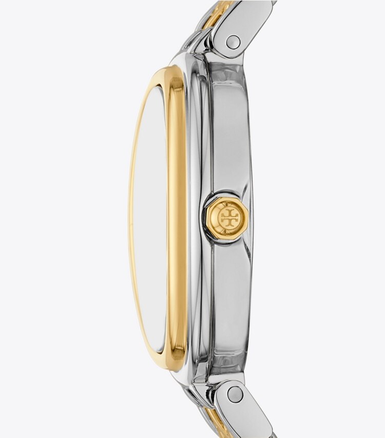 Tory Burch diseñador relojes con correa Reloj ovalado en TWO-TONE lateral