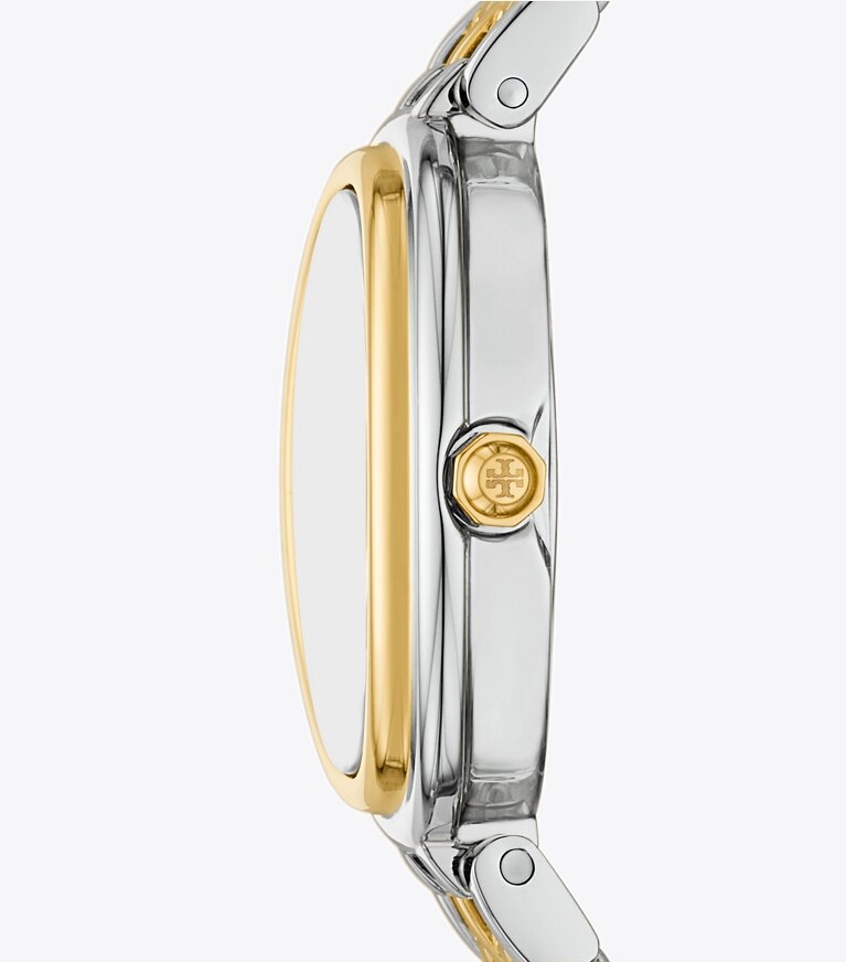 Tory Burch diseñador relojes con correa Reloj ovalado en LIGHT PINK TINTED MOP/TWO-TONE lateral