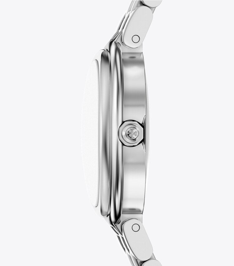 Tory Burch diseñador relojes con correa Reloj ovalado en MINT GREEN MOP/SILVER lateral