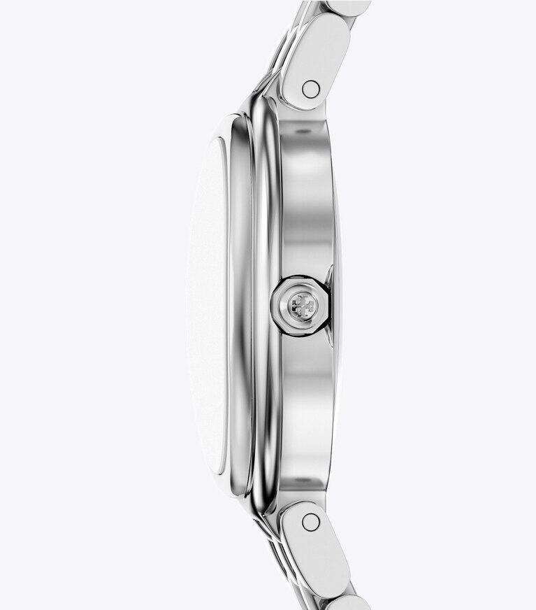 Tory Burch diseñador relojes con correa Reloj ovalado en MINT GREEN MOP/SILVER lateral