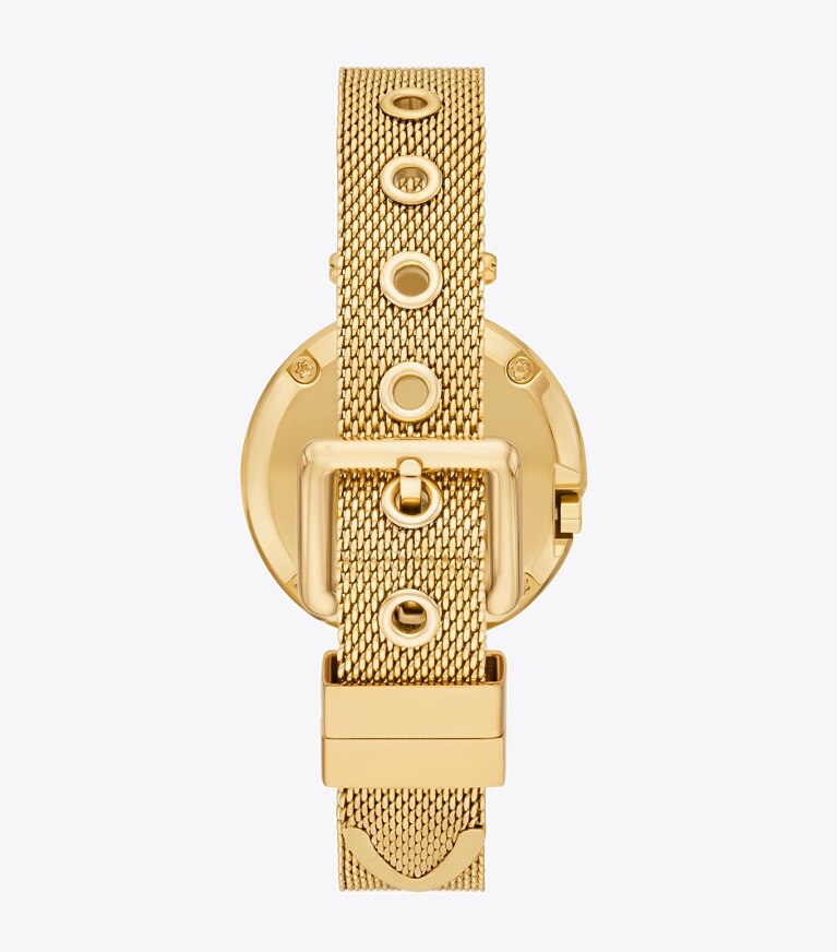 Tory Burch diseñador relojes con correa Reloj pequeño Pierced en IVORY/GOLD volver