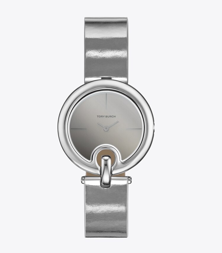 Tory Burch diseñador relojes con correa Reloj Pierced en SILVER/METALLIC frente