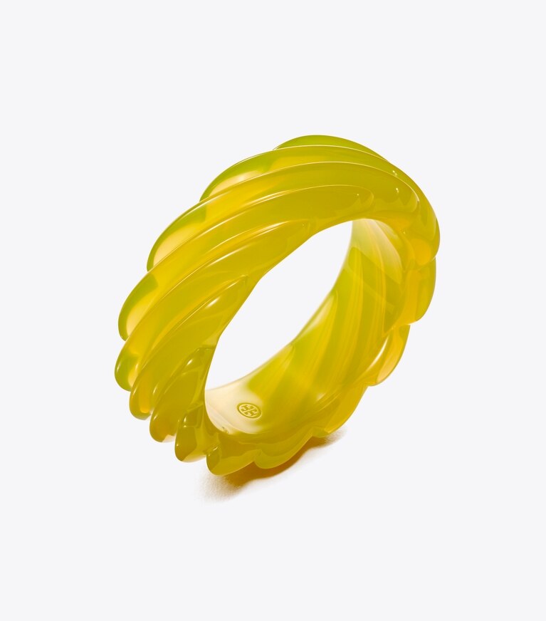 Tory Burch designer bracelets Resin Bangle in Acid Green front