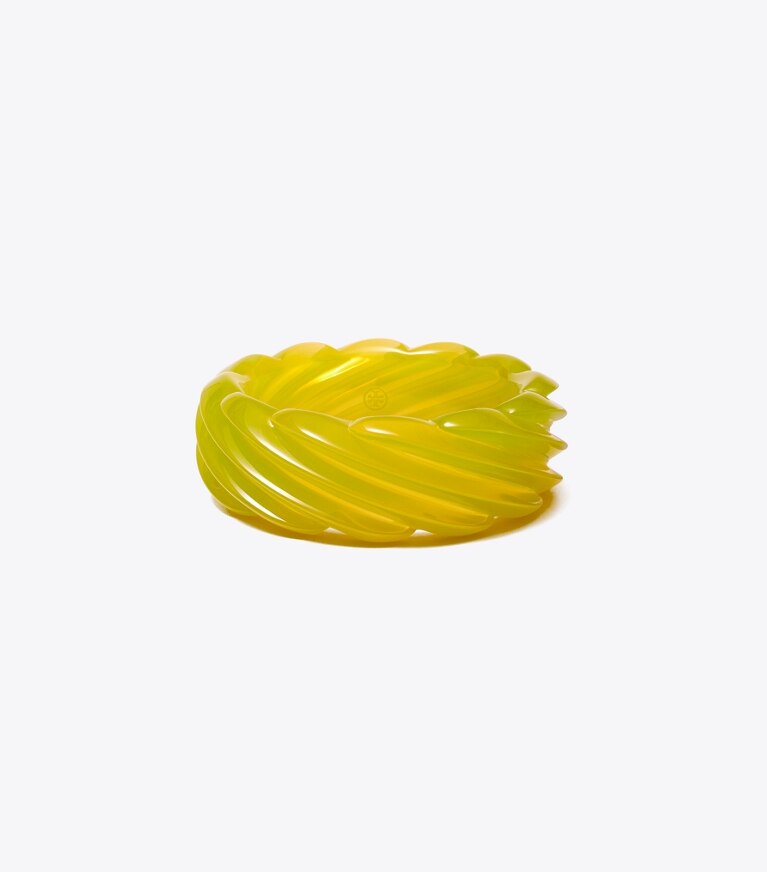 Tory Burch designer bracelets Resin Bangle in Acid Green front