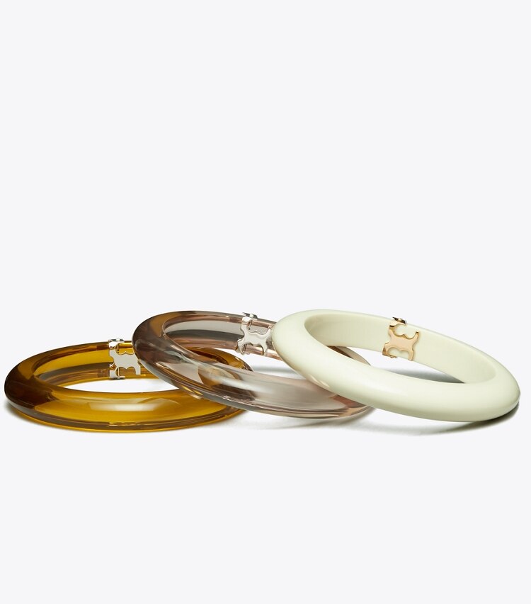 Tory Burch designer bracelets Resin Bangle Set in Lilac / Yellow / Ivory additional