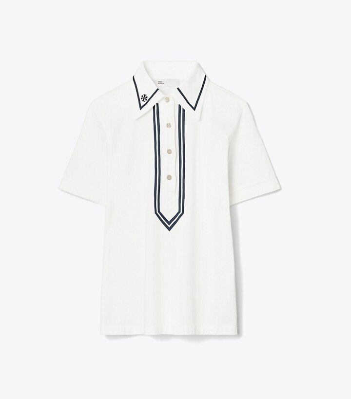 Retro Mercerized Cotton Polo: Women's Designer Tops | Tory Sport