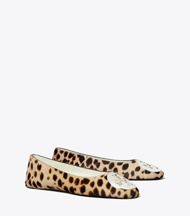 Tory Burch designer loafers Reva Ballerina in CHEETAH SPOTS angle