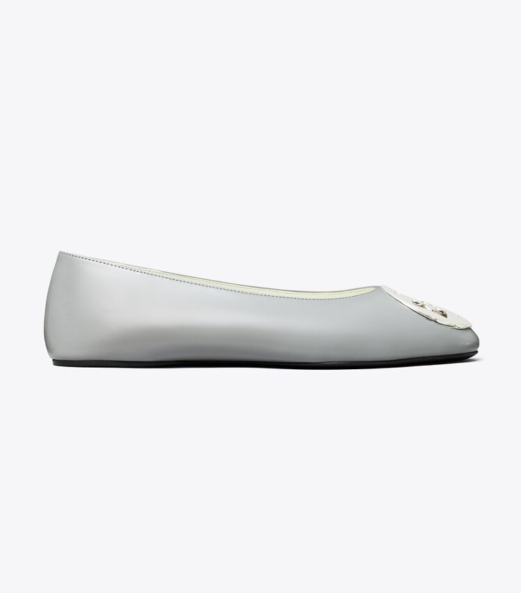 Tory Burch designer loafers Reva Ballerina in LOUTRE GRAY side