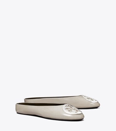 Tory Burch designer flats Reva Ballet Mule in GRAY CLAY angle