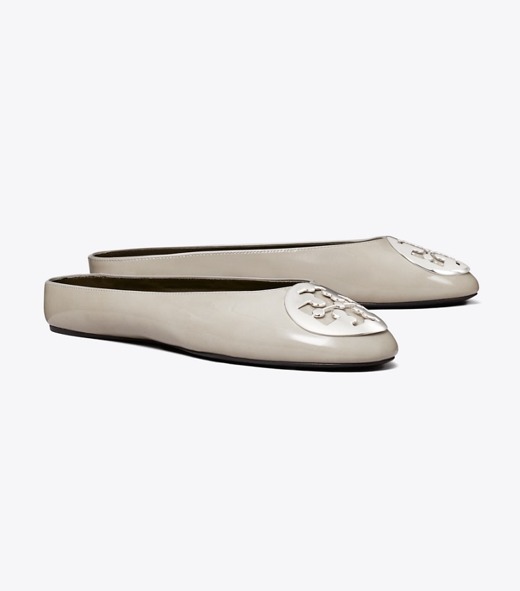 Tory Burch designer flats Reva Ballet Mule in GRAY CLAY angle