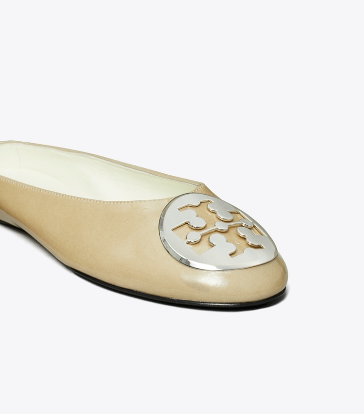 Tory Burch designer flats Reva Ballet Mule in PALO SANTO detail