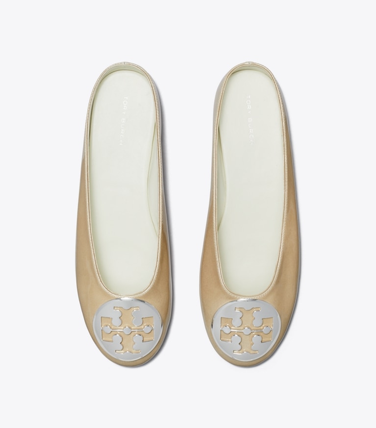 Tory Burch designer flats Reva Ballet Mule in PALO SANTO angle