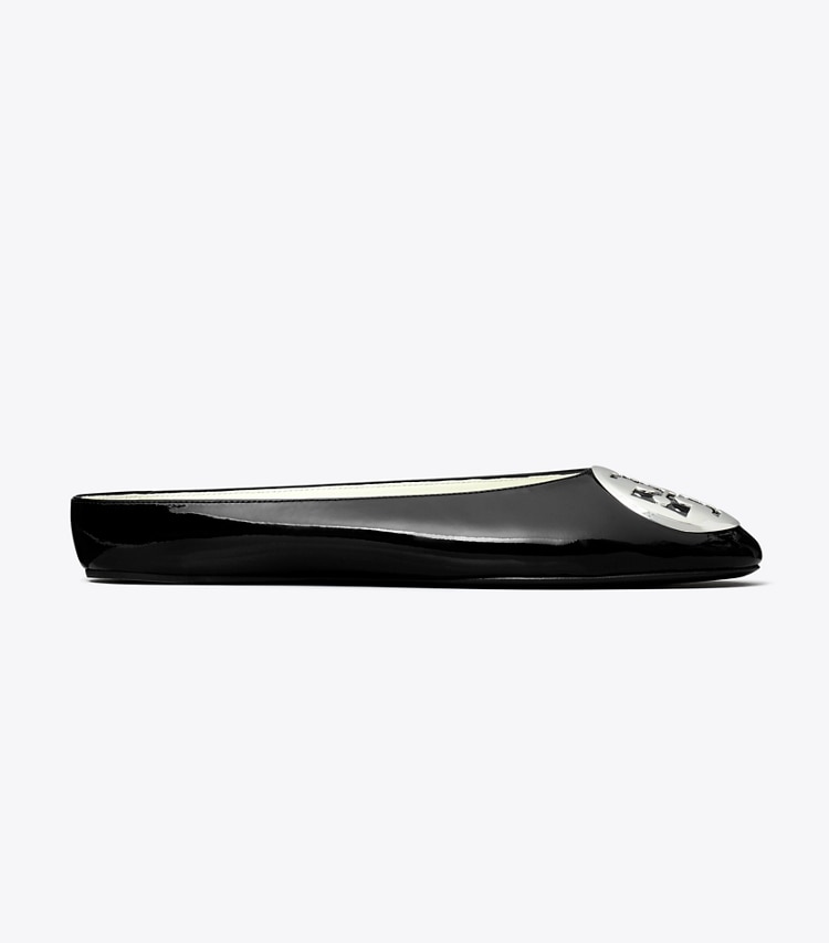 Tory Burch designer flats Reva Ballet Mule in PERFECT BLACK side
