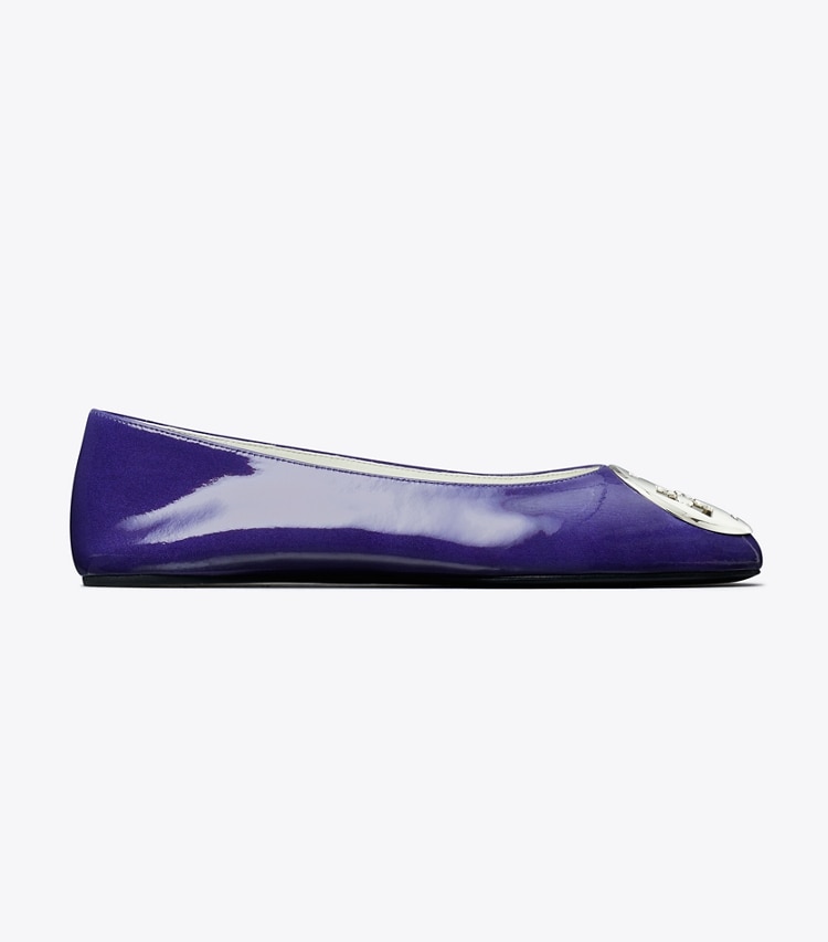 Tory Burch designer flats Reva Ballet in BALLPOINT BLUE side