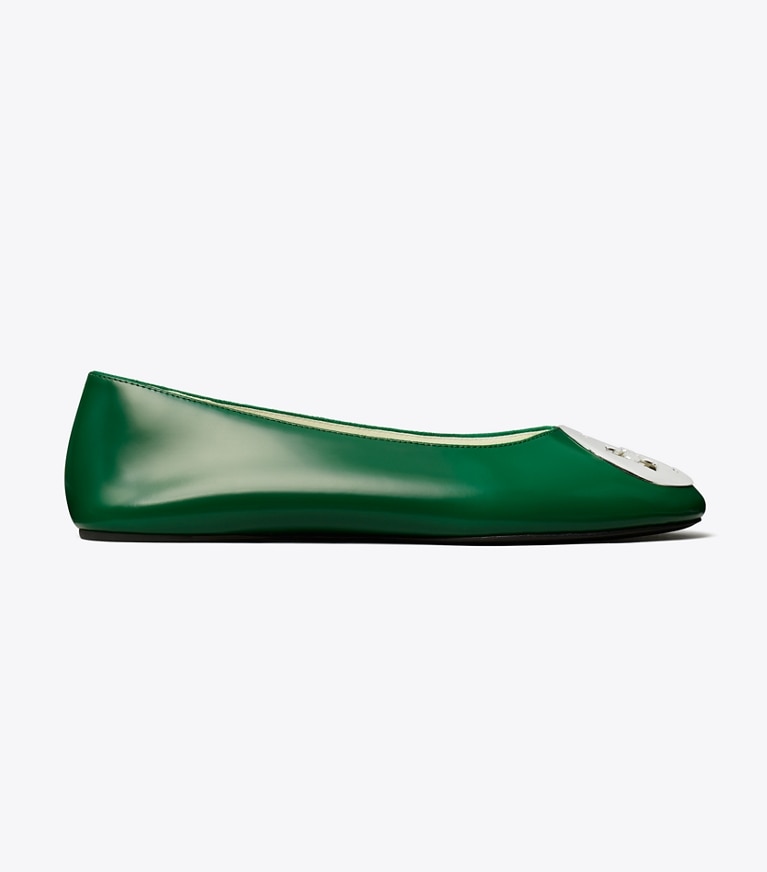 Tory Burch designer flats Reva Ballet in GRASS angle