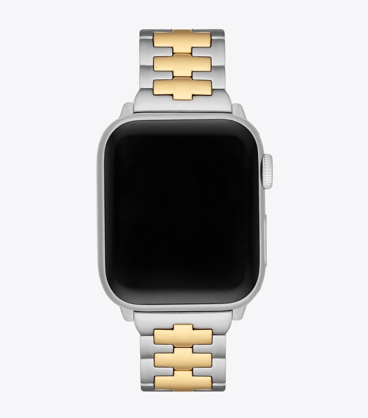Tory Burch designer strap watches Reva Band for Apple Watch®, Two-Tone Gold/Stainless Steel in 2 TONE back