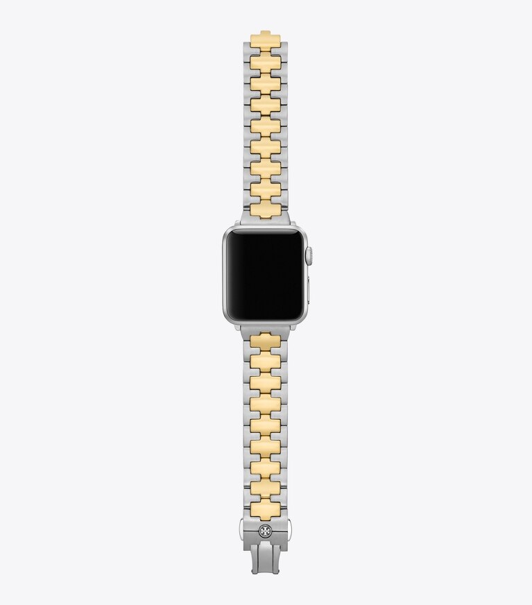 Tory Burch designer strap watches Reva Band for Apple Watch®, Two-Tone Gold/Stainless Steel in 2 TONE front