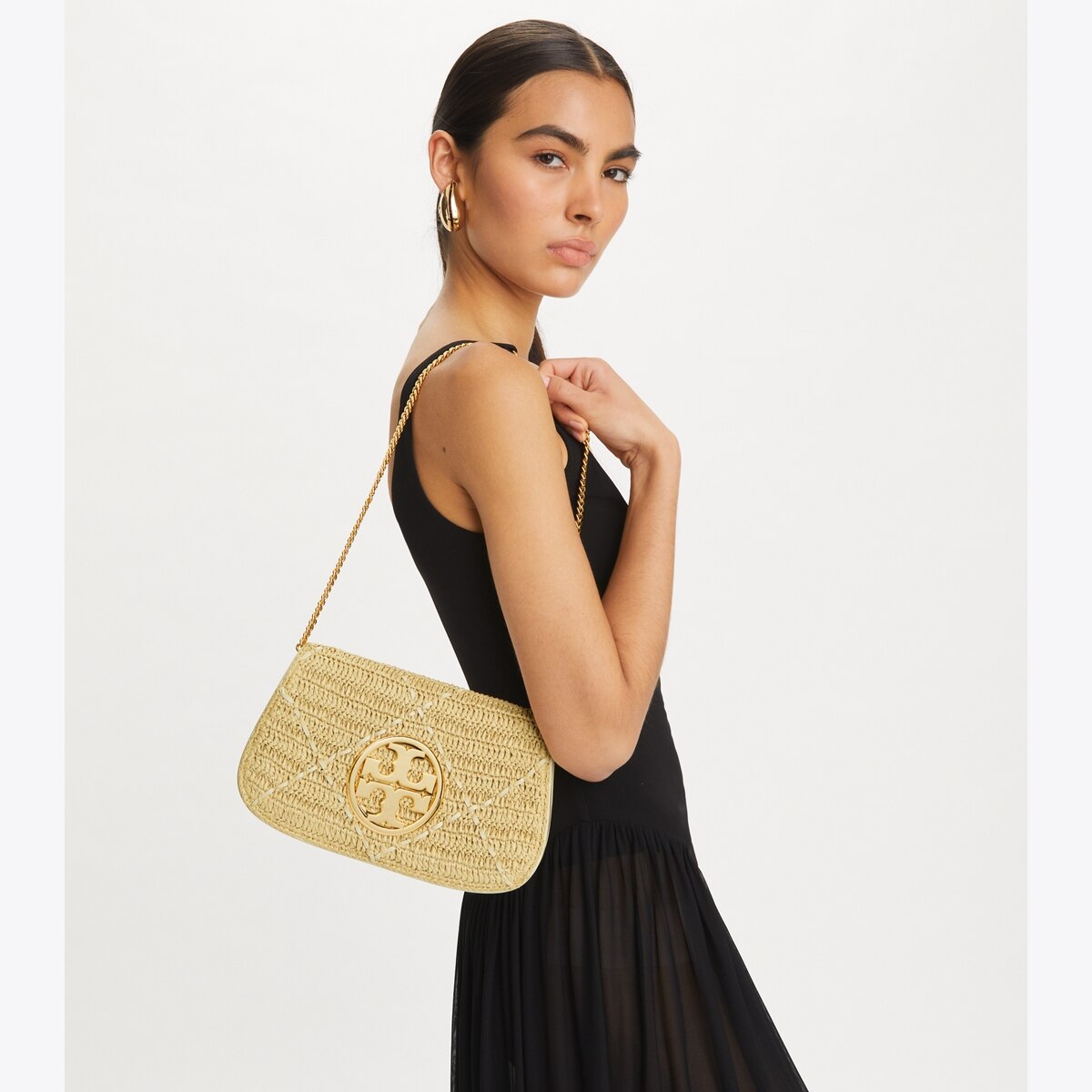 Tory burch tan clutch sale