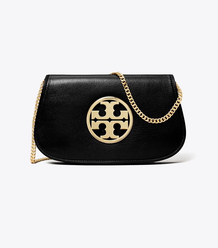 Tory Burch designer clutches Reva Clutch in Black front