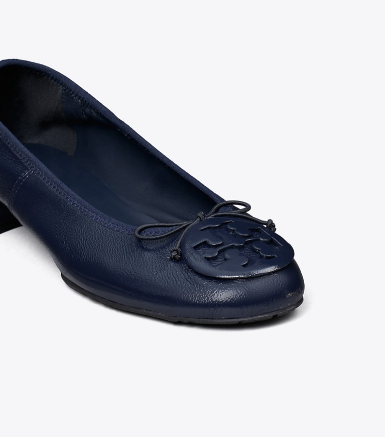 Tory Burch designer flats Reva Heeled Ballet in NEW NAVY / NEW NAVY angle