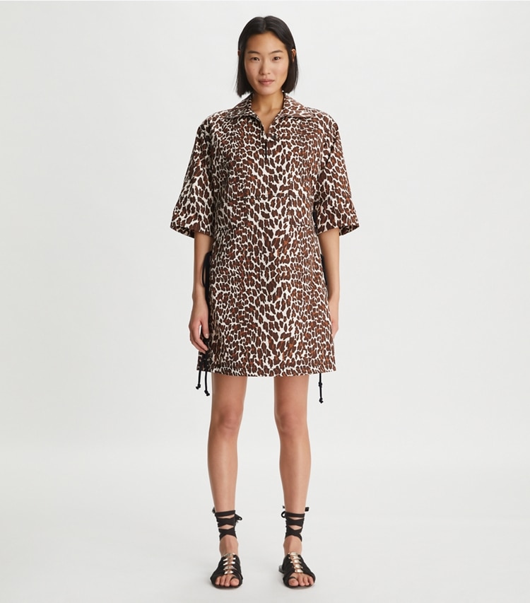Reva Leopard Cotton Poplin Shirtdress: Women's Designer Dresses | Tory ...