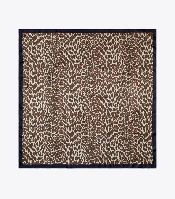 Reva Leopard Double-Sided Silk Square Scarf : Women's Accessories | Scarves  | Tory Burch UK