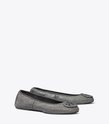 Tory Burch designer flats Reva Pavé Travel Ballet in LAPIS / LAPIS angle