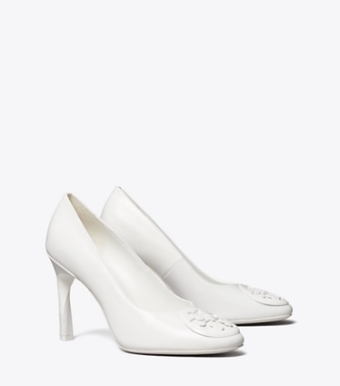 Tory Burch designer heels Reva Pump in WHITE angle