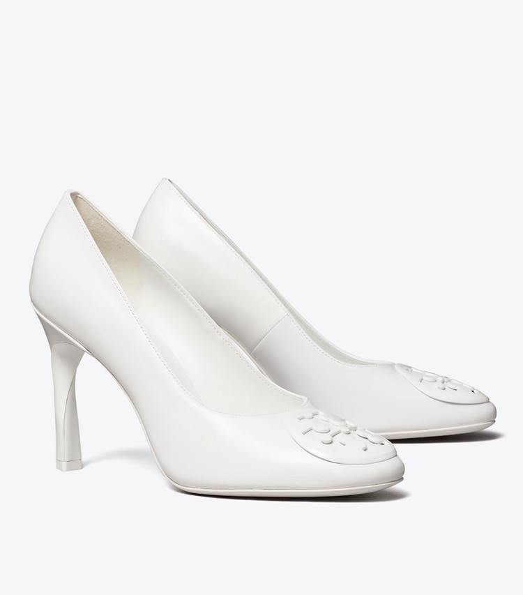 Tory Burch designer heels Reva Pump in WHITE angle
