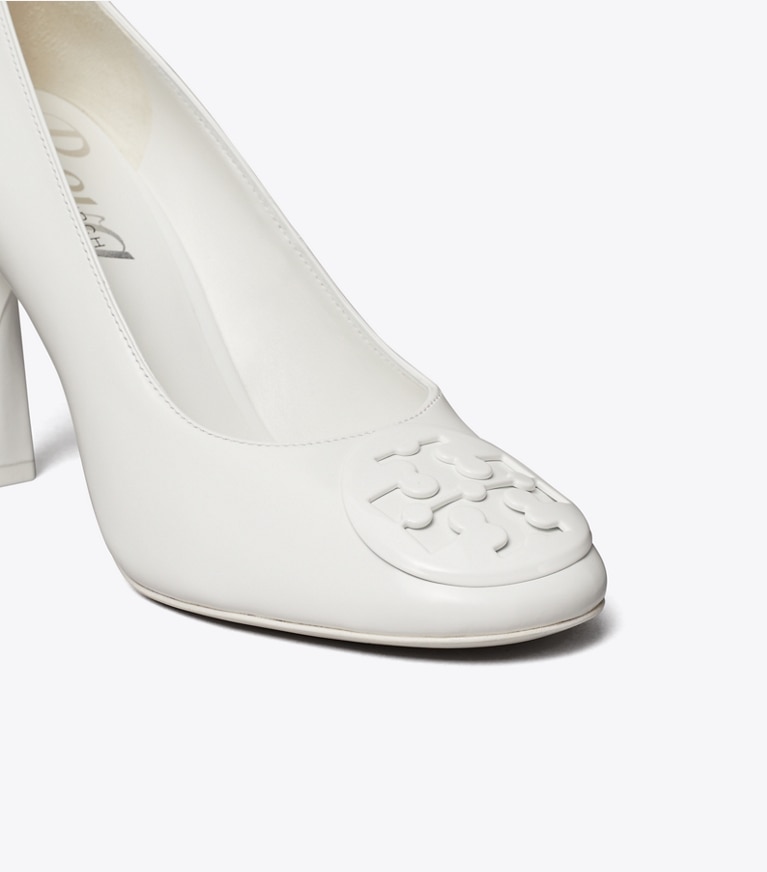 Tory Burch designer heels Reva Pump in WHITE detail