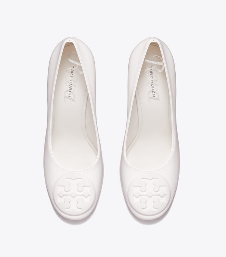Tory Burch designer heels Reva Pump in WHITE overhead