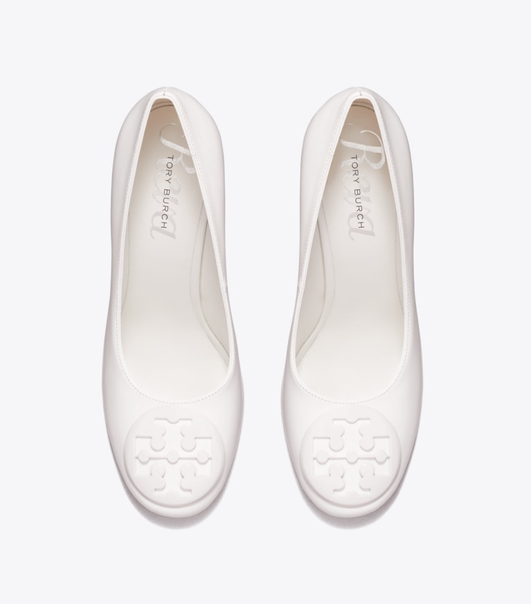 Tory Burch designer heels Reva Pump in WHITE overhead