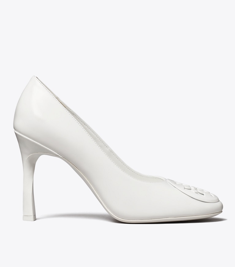 Tory Burch designer heels Reva Pump in WHITE side