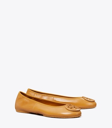 Tory Burch designer loafers Reva Travel Ballerina in WALNUT / WALNUT angle