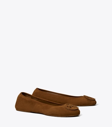Tory Burch designer loafers Reva Travel Ballerina in PARK BENCH angle