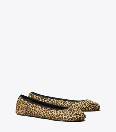 Tory Burch designer loafers Reva Travel Ballerina in LEOPARD MULTI / LEOPARD MULTI angle