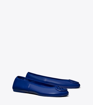 Tory Burch designer loafers Reva Travel Ballerina in BALLPOINT BLUE / BALLPOINT BLUE angle