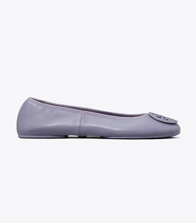 Tory Burch designer loafers Reva Travel Ballerina in DARK LOTUS side