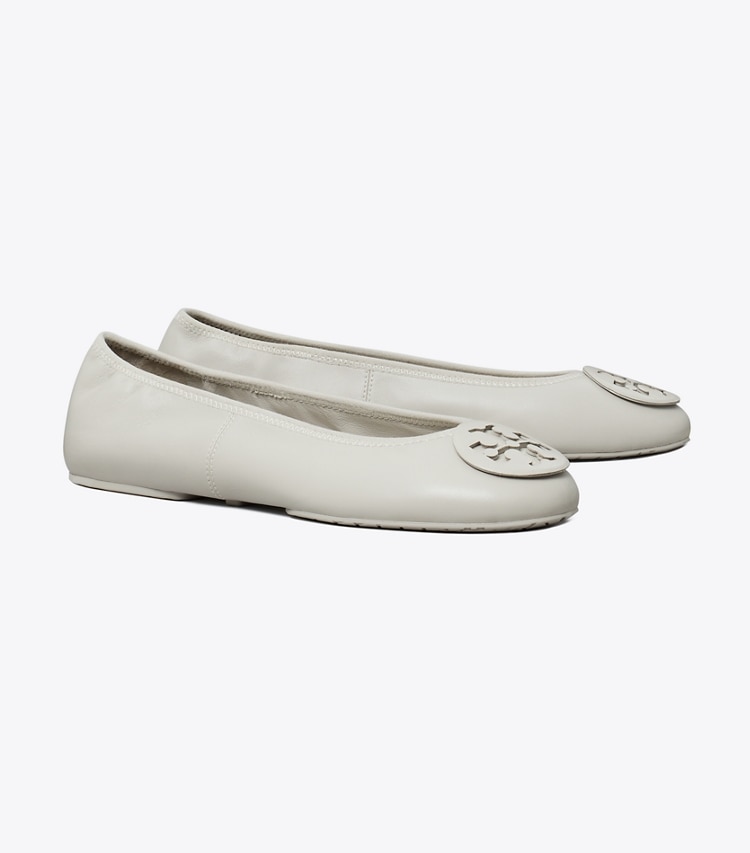 Tory Burch designer flats Reva Travel Ballet in ASH CLOUD angle