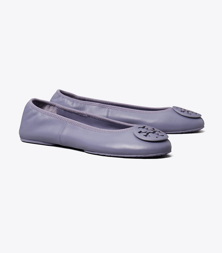 Tory Burch designer flats Reva Travel Ballet in DARK LOTUS angle